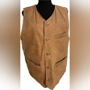 Britches Great Outdoors Western Tan Leather Vest Size M